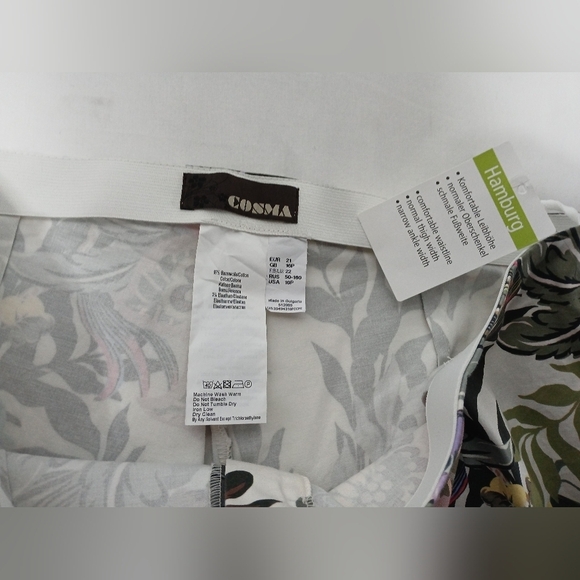 Cos Floral Cotton Ankle Pants. Ladies Size 10p - Picture 6 of 8